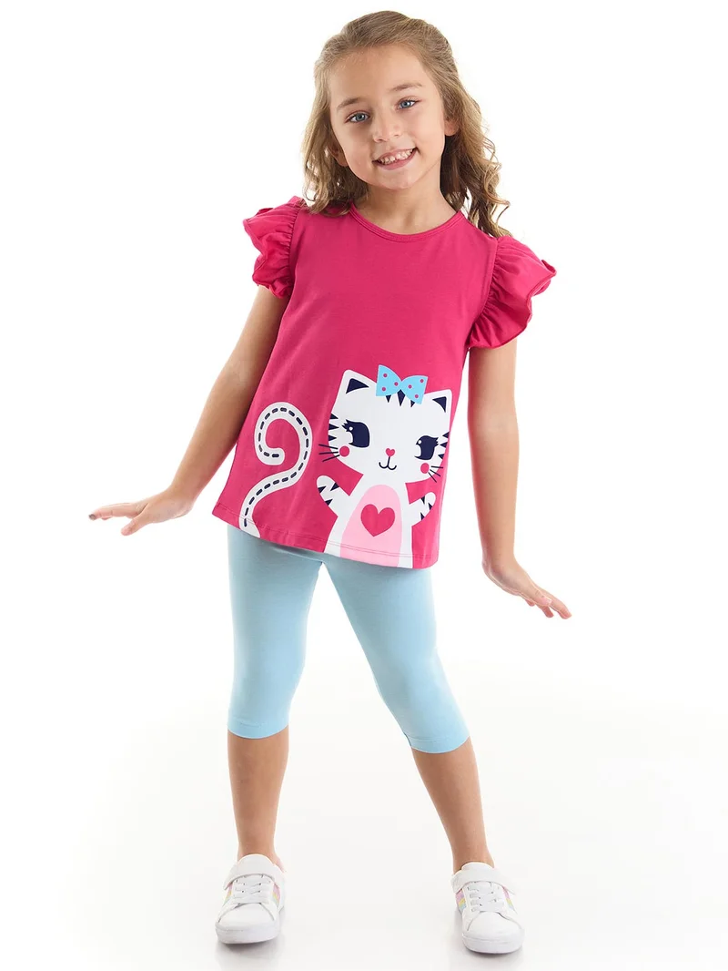 Denokids Whitecat Girl T-shirt&Leggings Set